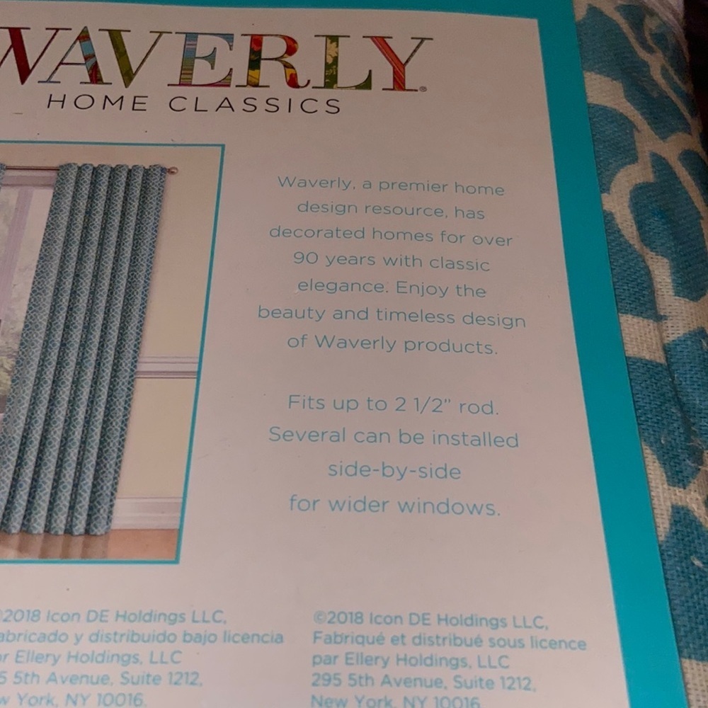 Waverly Home Classic Lovely Lattice Teal and White Rod Pocket Panel - Picture 3 of 4